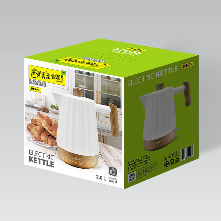 Электрочайник Maestro MR-075 2 л белый Київ - зображення 3