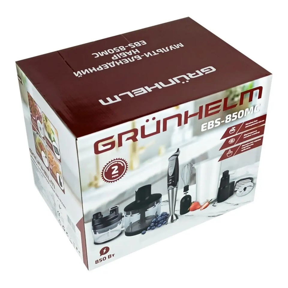 Блендер погружной Grunhelm EBS-850МС 850 Вт черный Київ - зображення 7
