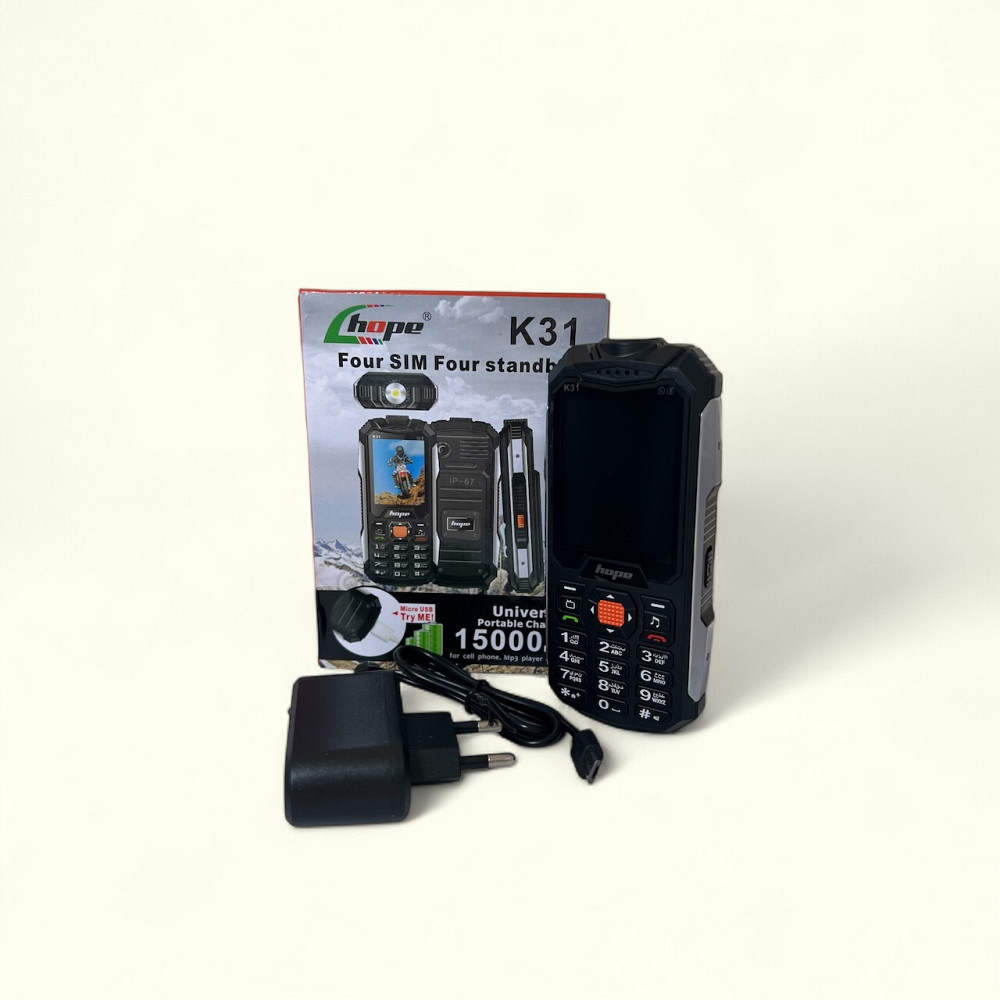 Кнопочный мобильный телефон на 4 сим карты AIEK Hope K31 Black Київ - зображення 5