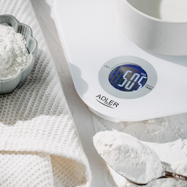Весы кухонные Adler AD 3180 LCD 10 кг белые Київ - зображення 3