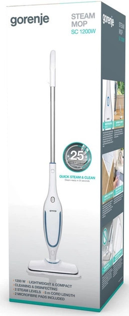 Паровая швабра Gorenje SC1200W 1200 Вт белая Киев - изображение 9
