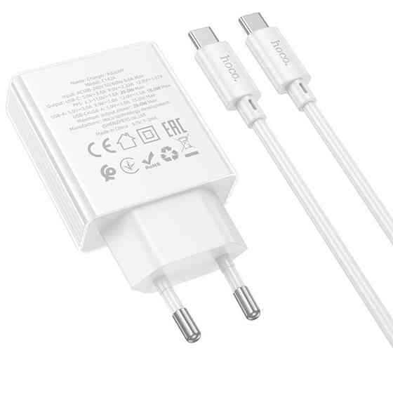 СЗУ Hoco C142A Direct PD20W+QC3.0 (1USB-A/1C) + кабель Type-C to Type-C Херсон