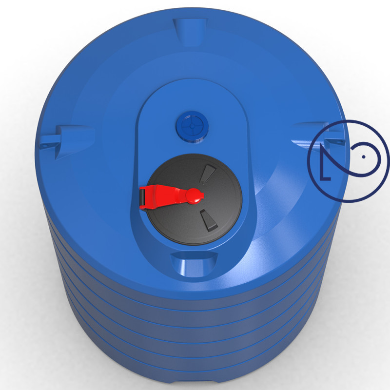 Емкость 3000 л две горловины вертикальный синий Київ - зображення 2