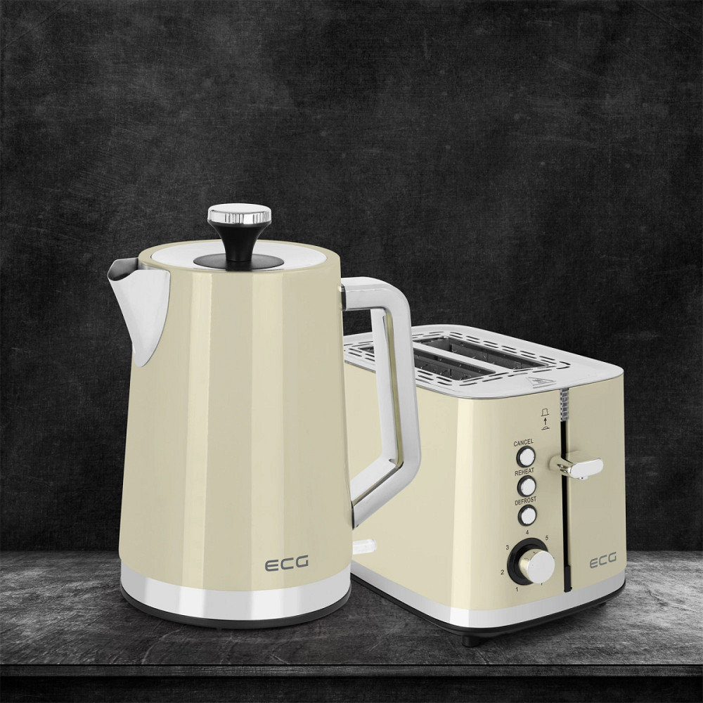 Тостер ECG ST 2766 Vintage Vanilla 925 Вт бежевый Киев - изображение 5