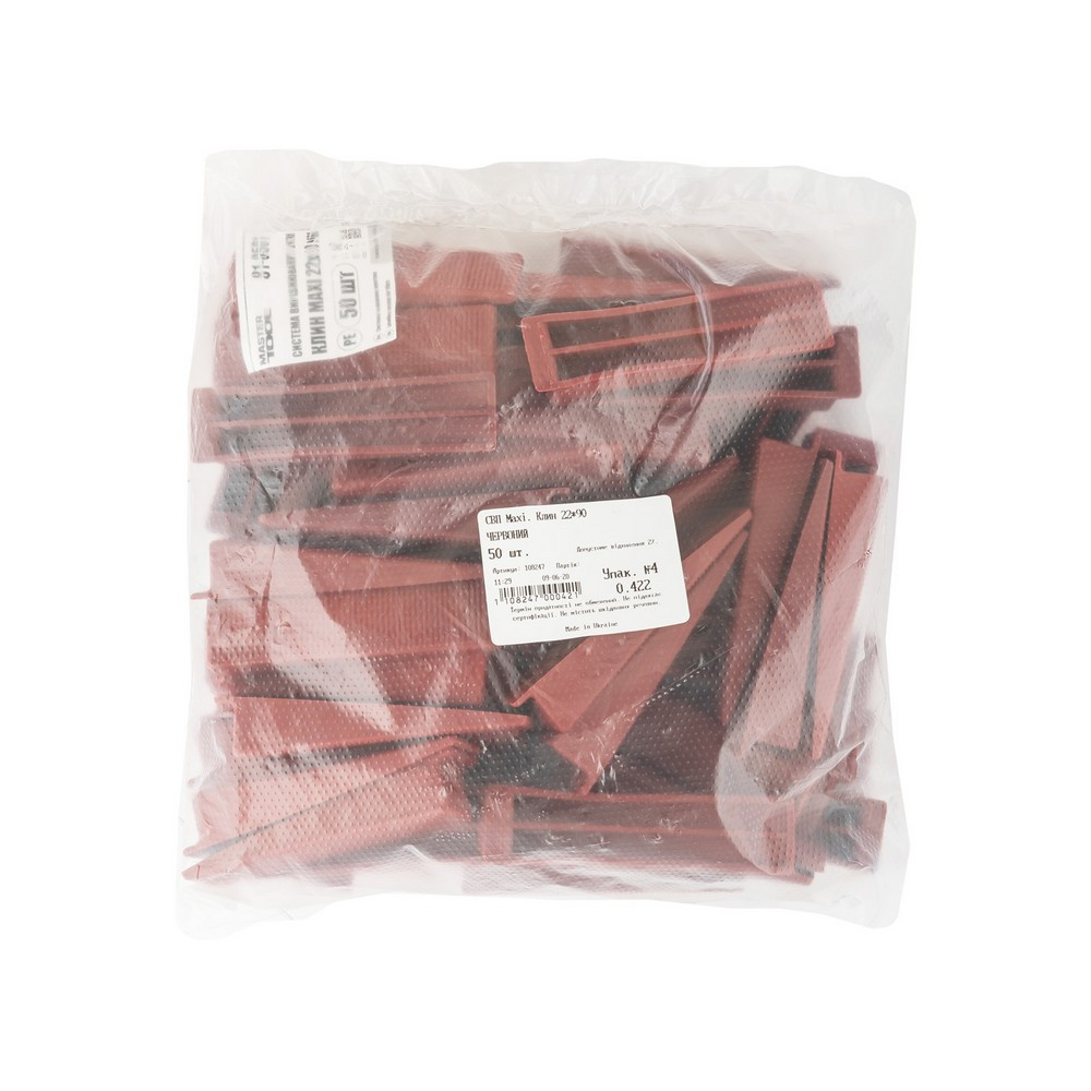 Система выравнивания плитки MASTERTOOL КЛИН MAXI 22х90 мм набор 50 шт 81-0501 Харьков - изображение 2