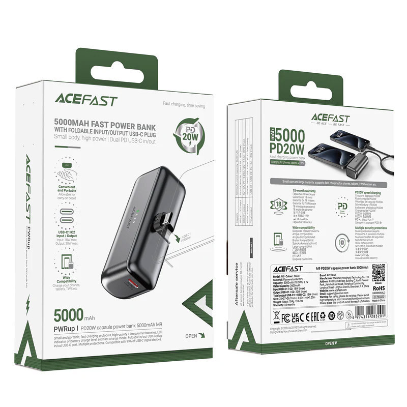 Портативное ЗУ Power Bank Acefast M9 PD20W 5000 mAh Херсон - изображение 6