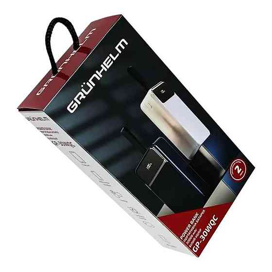 Повербанк Power bank Grunhelm GP-30WQC 30000 mAh белый Киев
