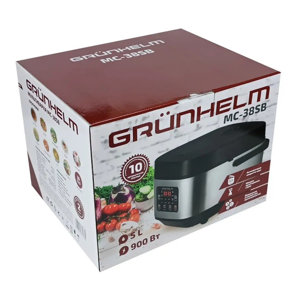 Мультиварка Grunhelm MC-38SB 900 Вт серебристая Київ - зображення 10