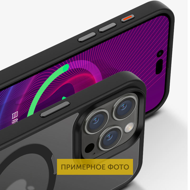 TPU+PC чехол Metal Buttons with MagSafe Colorful HQ Ring для Apple iPhone 16 (6.1") Херсон - зображення 7