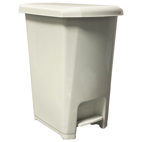 Ведро для мусора с педалью 9 л прямоугольное белое Planett Київ