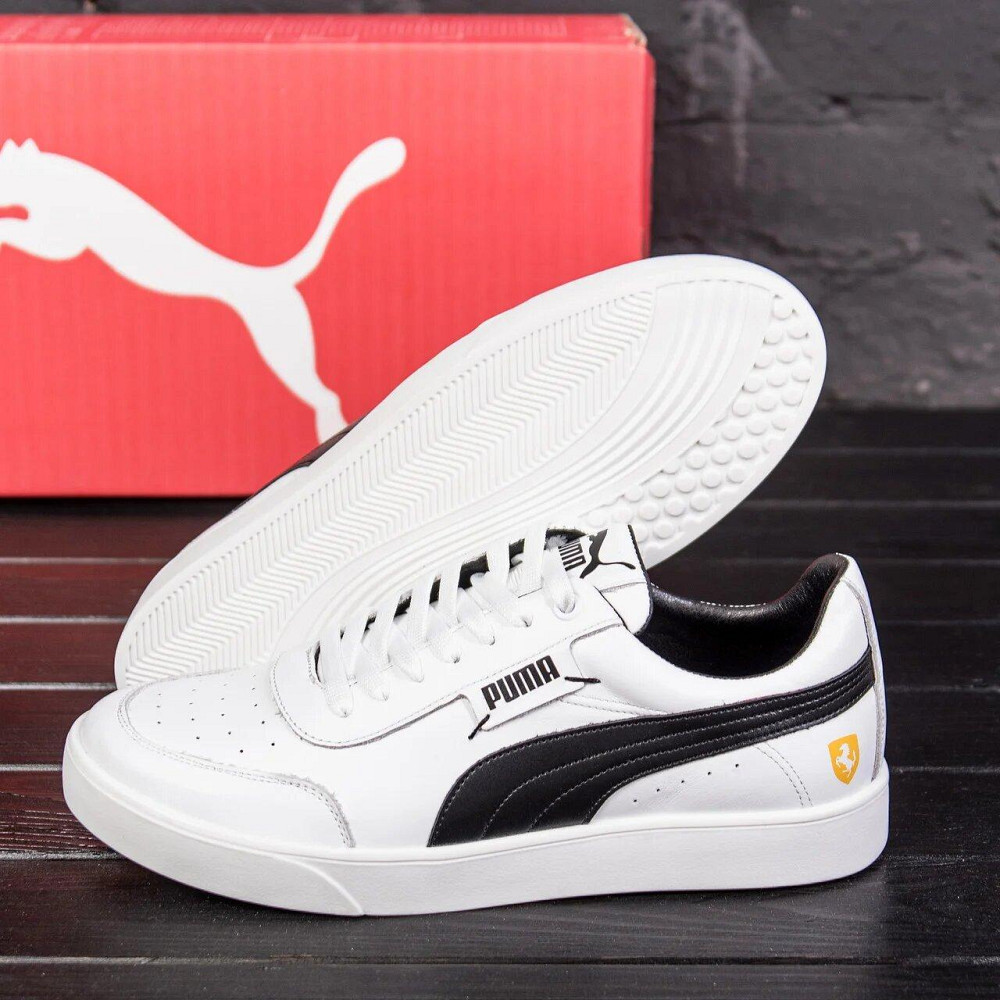Мужские кожаные кроссовки Pm Ferrari White Киев - изображение 9