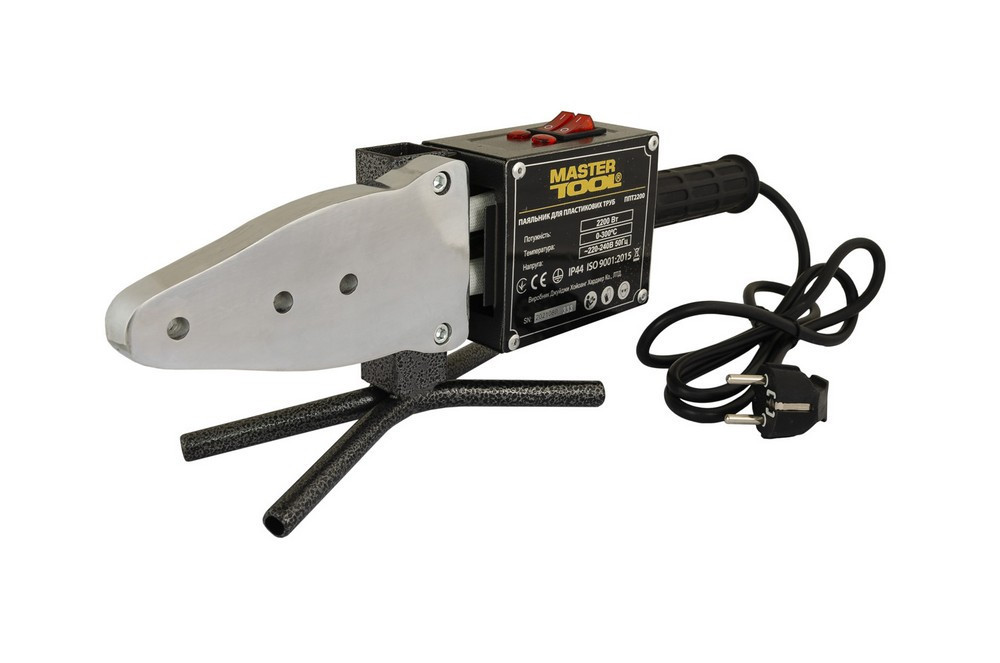 Паяльник для пластиковых труб MASTERTOOL 20-63 мм 2 режима 1100-2200 Вт/220 V/50 Hz 0-300°С IP44 LED Харків - зображення 1