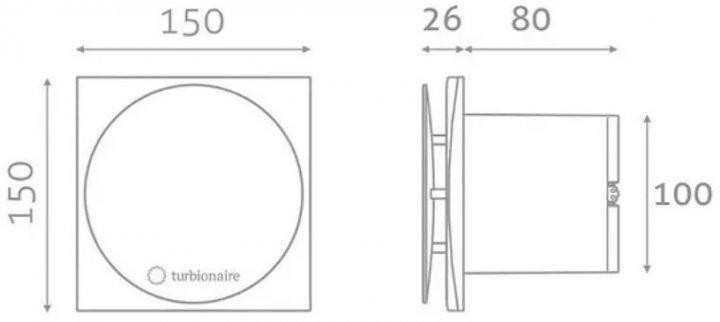 Вытяжной вентилятор TURBIONAIRE MIO 100 LL-SC LONG LIFE STANDARD CHROME для кухни и ванной комнаты Київ - зображення 9