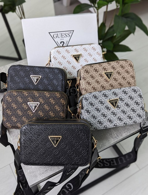 Бозовая сумка женская кросс боди Guess черная модная маленькая AN102 Одесса - изображение 3