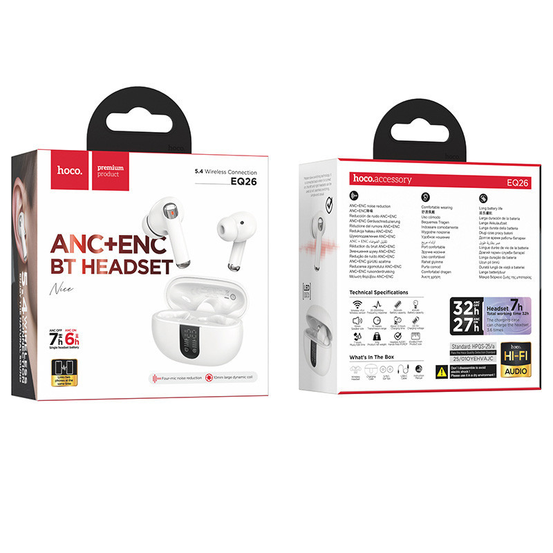 Беспроводные TWS наушники Hoco EQ26 Nice ANC+ENC Херсон - зображення 3