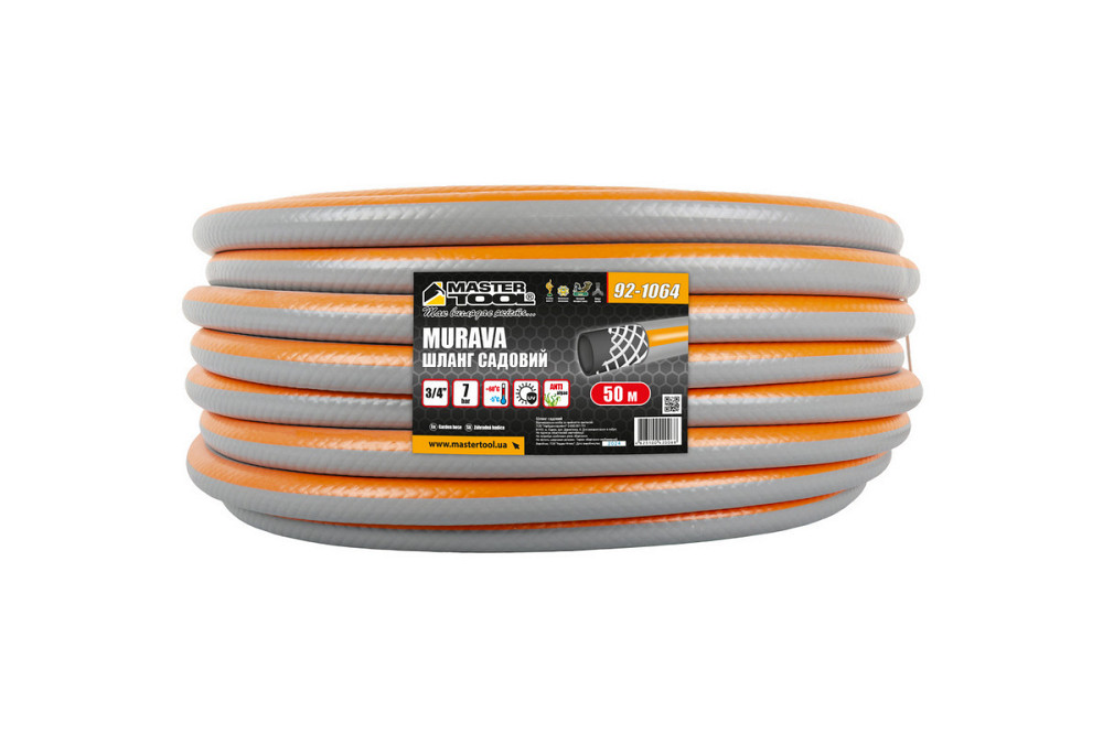 Шланг садовый для полива MASTERTOOL "MURAVA" ¾" 50 м серый 92-1064 Харків - зображення 2