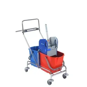 Тележка с пласт.рамой: 2 ведра 25 л., рамка для пакетов Київ - зображення 1