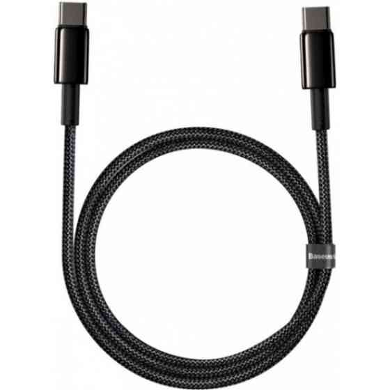 Кабель Baseus Tungsten Gold Fast Charging Type-C to Type-C 100W 1m Black (CATWJ-01) Харків