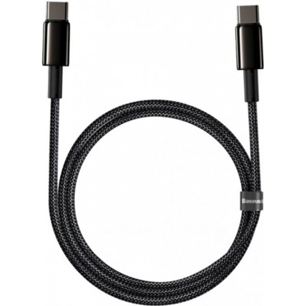 Кабель Baseus Tungsten Gold Fast Charging Type-C to Type-C 100W 1m Black (CATWJ-01) Харків - зображення 2