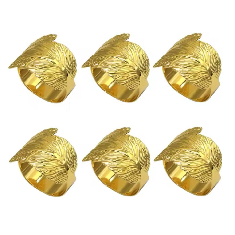 Набор колец для салфеток Leeseph Листья Gold 6 шт Одесса - изображение 11