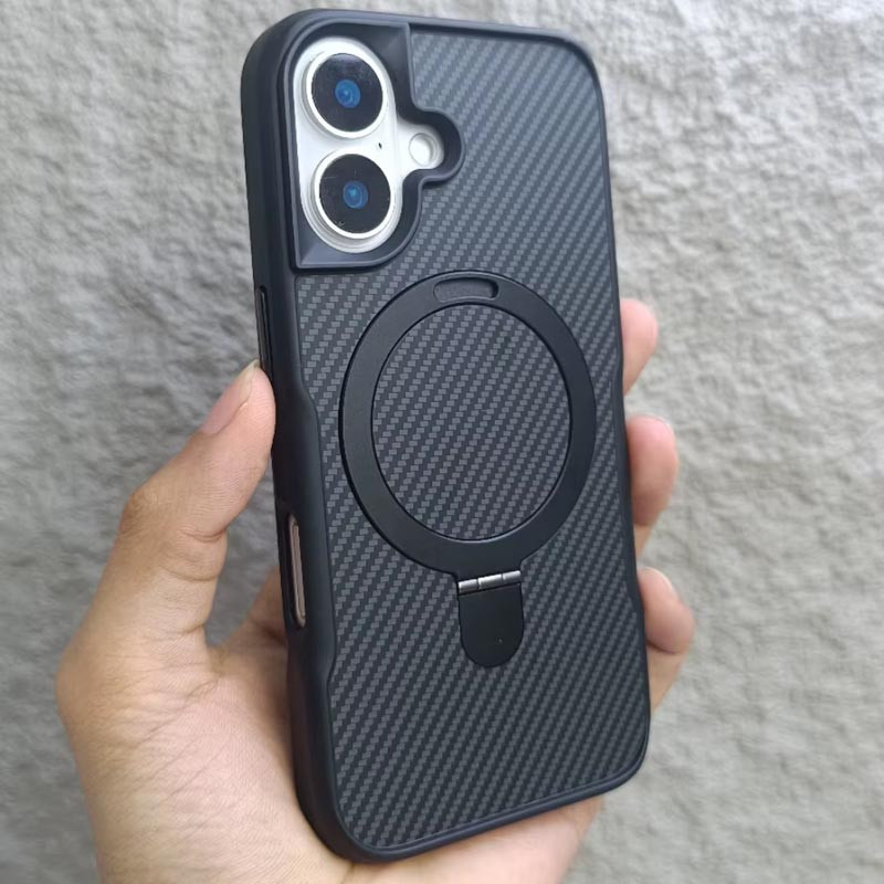 TPU+PC чехол Metal Buttons with MagSafe Carbon Ring для Apple iPhone 16 (6.1") Херсон - зображення 3