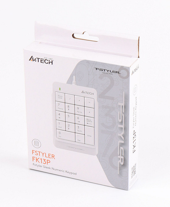 Клавиатура компьютерная проводная цифровой блок A4Tech Fstyler Numeric Keypad FK13P(White) белая Київ - зображення 5