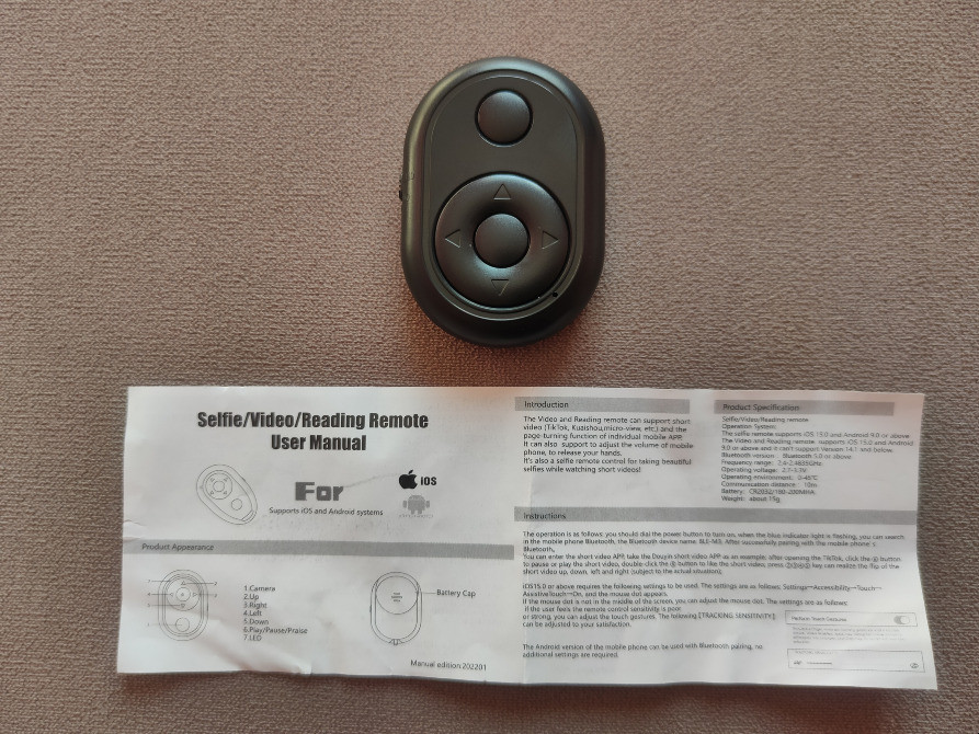 Bluetooth Пульт для перелистывания тик тока TikTok и Фотосъёмки Бориспіль - зображення 5
