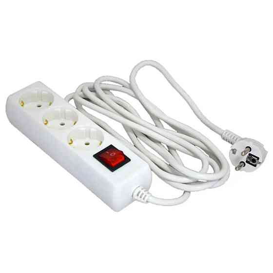 Удлинитель сетевой кассетный на 3 розетки Grunhelm GS3W3M 3 м белый Київ