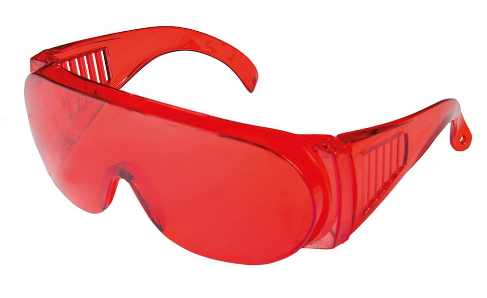 Очки открытые MASTERTOOL ОЗОН панорамная линза боковая защита красные 82-0052 Харьков - изображение 1