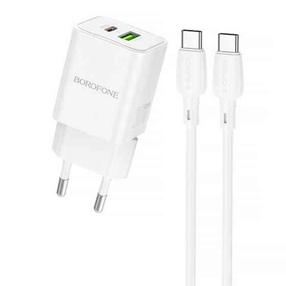 СЗУ Borofone BN14 Royal PD30W+QC3.0 (1USB-A/1C) + кабель Type-C to Type-C Херсон