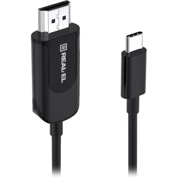 Кабель REAL-EL CHD-180 HDMI - USB Type-C (M/M) 1.8 м Black (EL123500044) (Код товару:34626) Харків - зображення 3