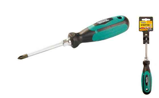 Отвёртка крестовая магнитная MASTERTOOL HEXAGON РН1х75 мм ручка с TPR покрытием 45-8175 Харьков