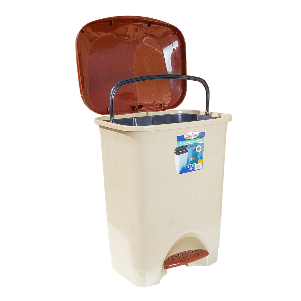 Ведро для мусора с педалью Irak Plastik Stella 45л бежевое Київ - зображення 2