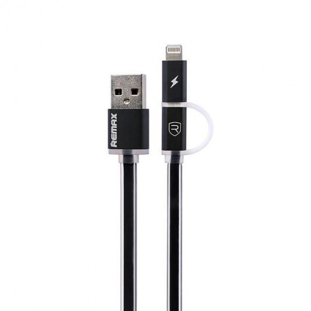 Combo 2-in-1 кабель Lightning/micro USB, 1м black Aurora Combo Remax 300701 Київ - зображення 2