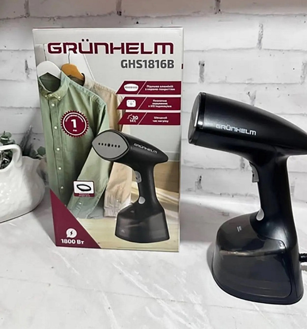 Отпариватель ручной для одежды Grunhelm GHS1816B 1800 Вт черный Киев - изображение 7