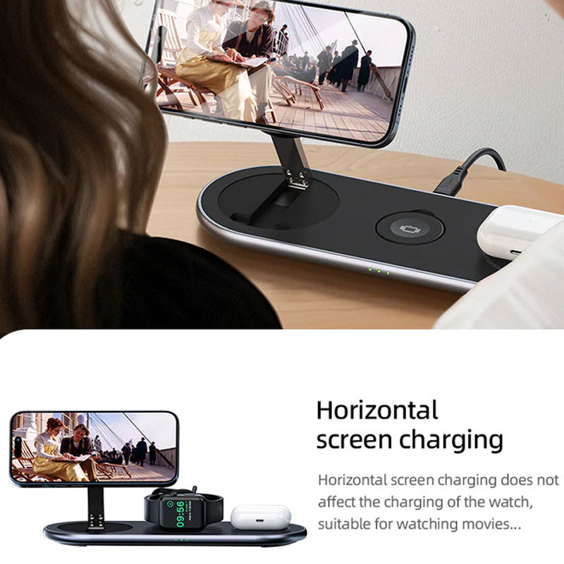 БЗУ Acefast E19 Qi2 desktop 3-in-1 Херсон - зображення 7