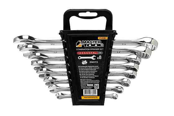 Ключи комбинированные MASTERTOOL набор 8 шт (6, 8, 10, 12, 13, 14, 17, 19 мм) CrV SATIN FINISH DIN31 Харьков