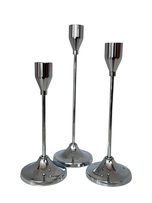 Набор подсвечников Leeseph 3шт серебро  MV021 Одеса - зображення 5