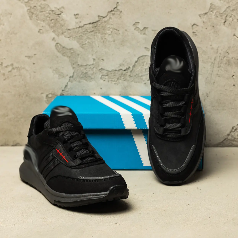 Мужские кожаные кроссовки Retropy Black Київ - зображення 7