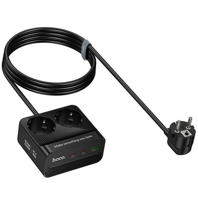 Удлинитель Hoco AC27 Descanso (PD30W/2C/1A/2xSocket) (2m) Херсон - зображення 4