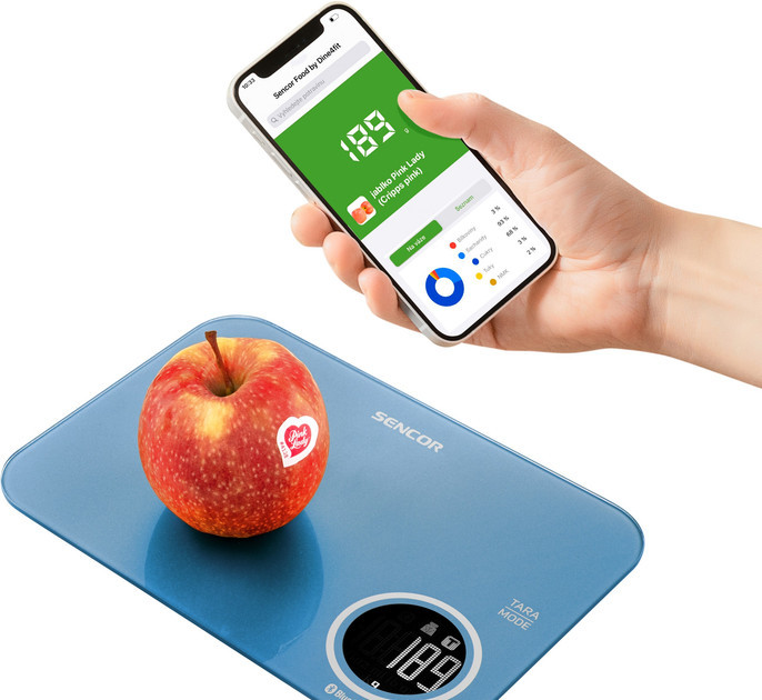 Весы кухонные Sencor SKS7072BL 5 кг голубые Київ - зображення 7