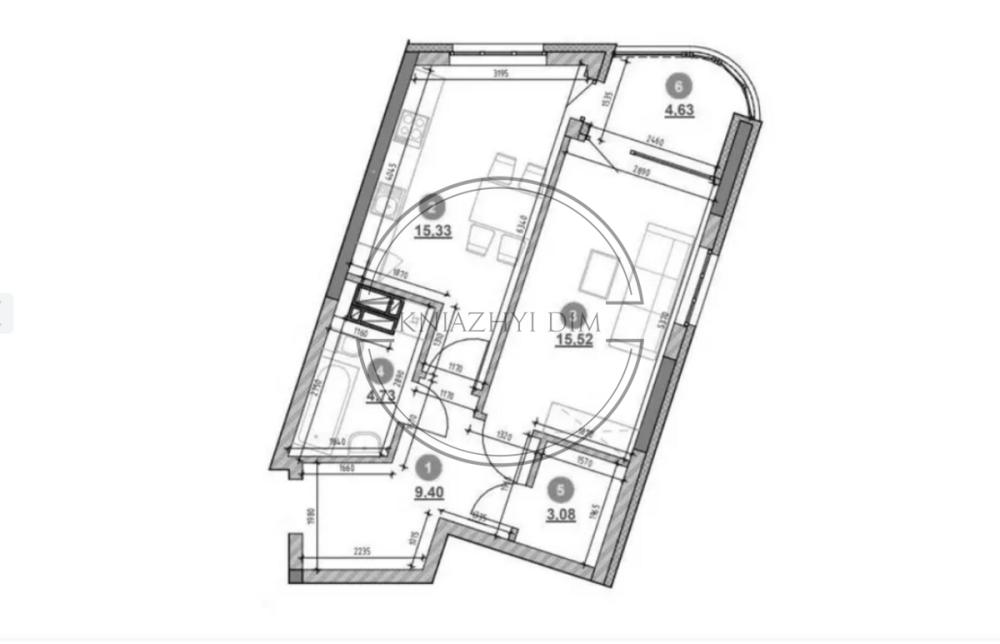 Продаж 1 кімнатної квартири в Дарницькому районі ЖК Берег Дніпра Код: 21146156 Київ - зображення 3
