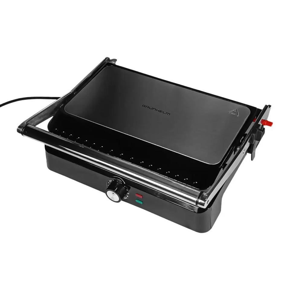 Гриль контактный Grunhelm G2209 2200 Вт серебристый Киев - изображение 2