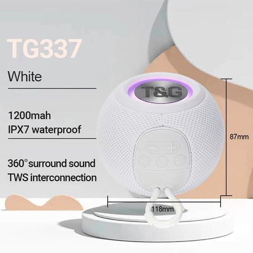 Колонка портативная Bluetooth T&G TG337 white белая Київ - зображення 2