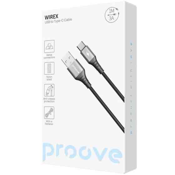 Кабель Proove WireX USB to Type-C 3A 1m Black (CCWX15001201) Харків