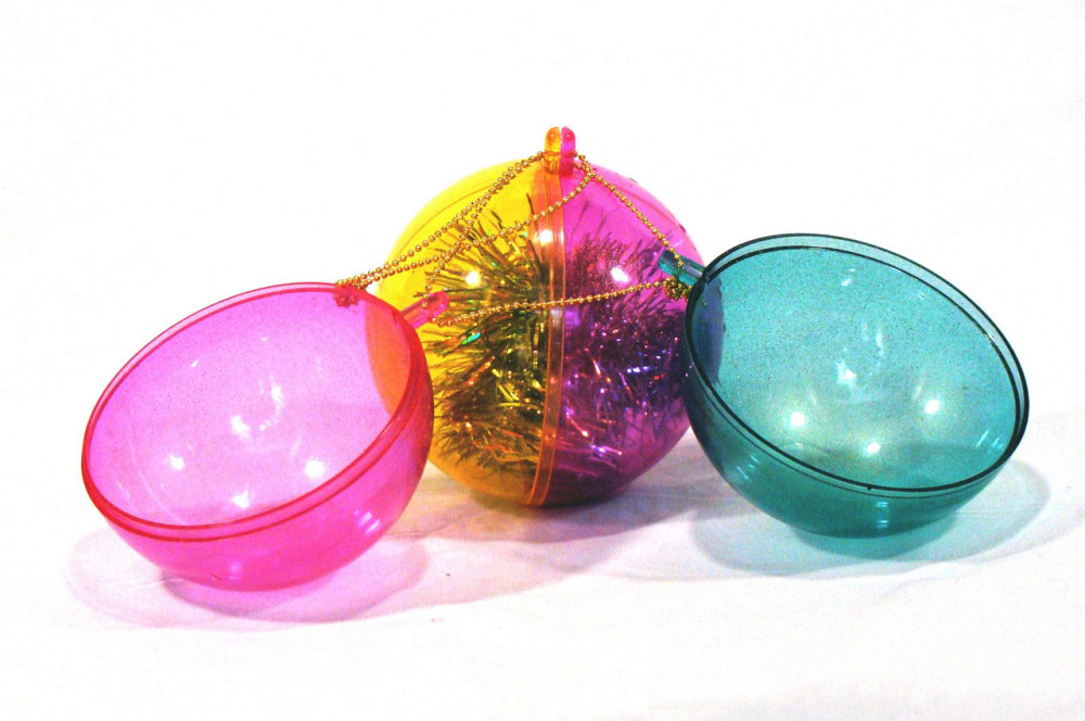 Новогодний прозрачный разъемный шар для конфет Київ - зображення 3