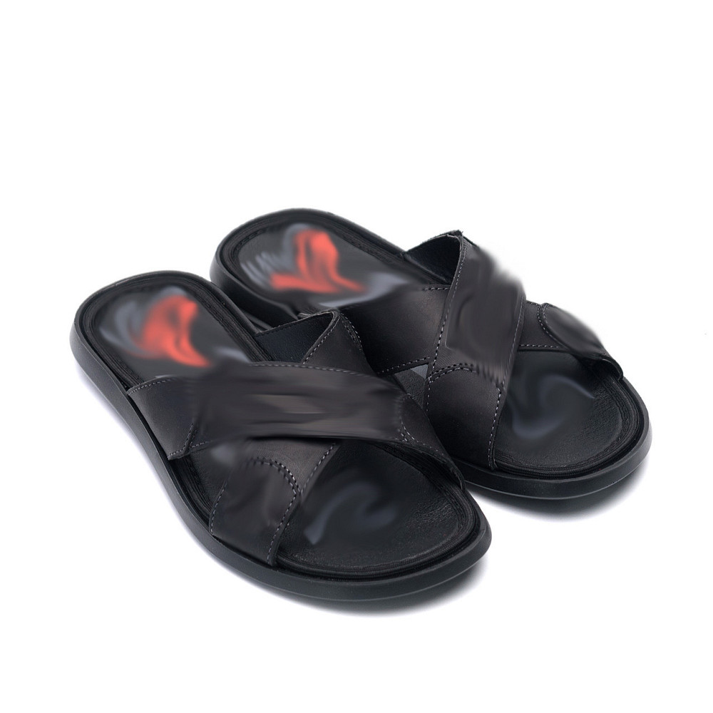 Мужские кожаные  летние шлепанцы-сланцы CrossFit Київ - зображення 3