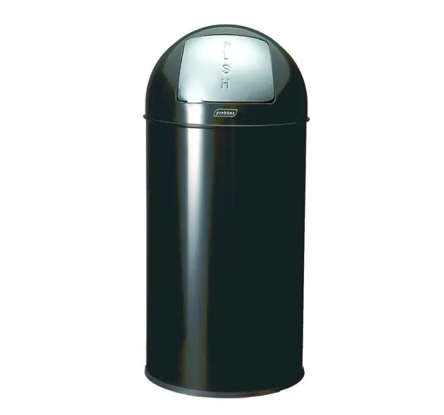 Купольная урная с нажимной крышкой Probbax 40л черная Київ - зображення 1