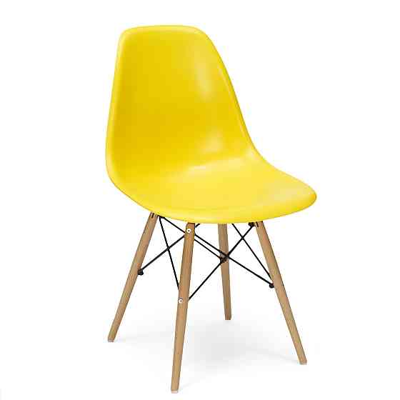 Стул желтый на деревянных ножках Eames (Стул Тауэр) Дніпро