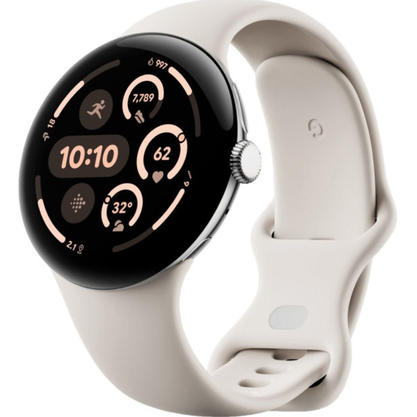 Смарт-годинник Google Pixel Watch 3 41mm Wi-Fi Polished Silver Aluminum Case/Porcelain Active Band ( Харків - зображення 1